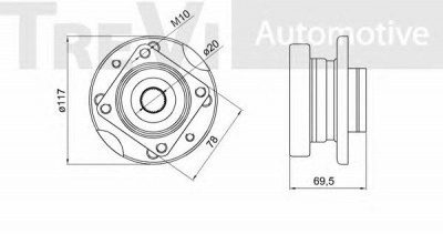 TREVI AUTOMOTIVE wb1946 -  Комплект подшипника ступицы колеса